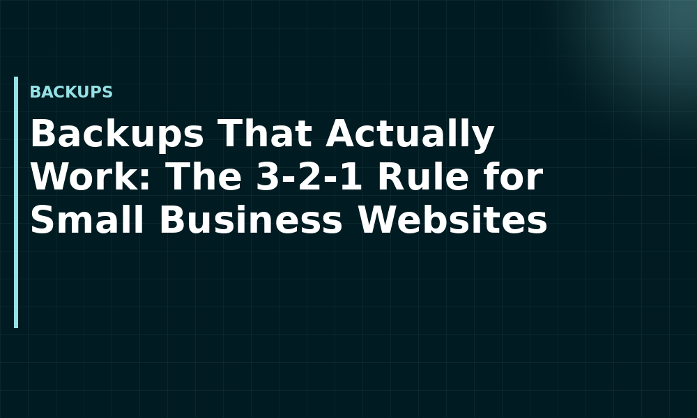 Backups That Actually Work: The 3-2-1 Rule for Small Business Websites (Backups)