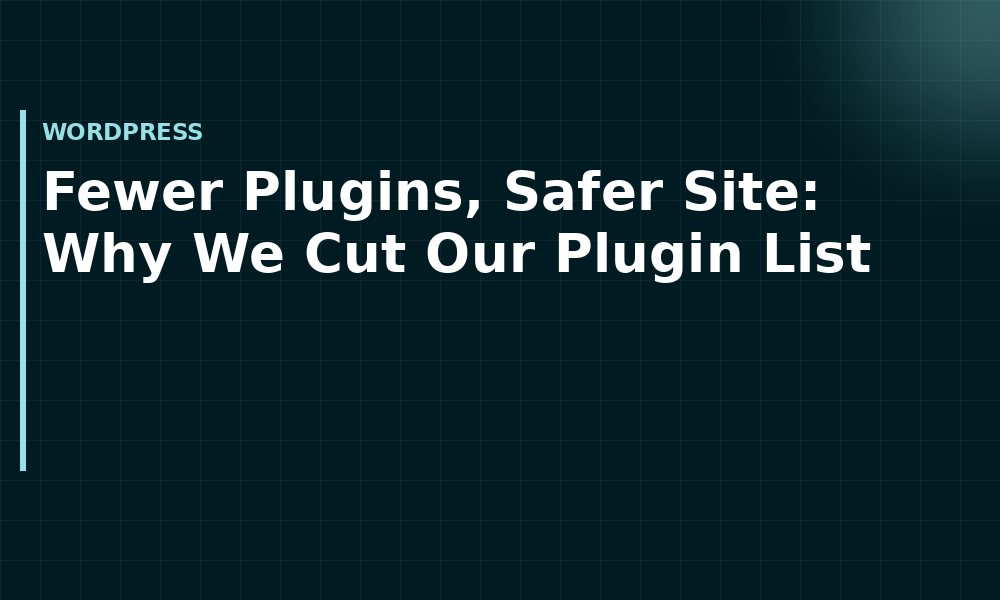 Fewer Plugins, Safer Site: Why We Cut Our Plugin List (WordPress)