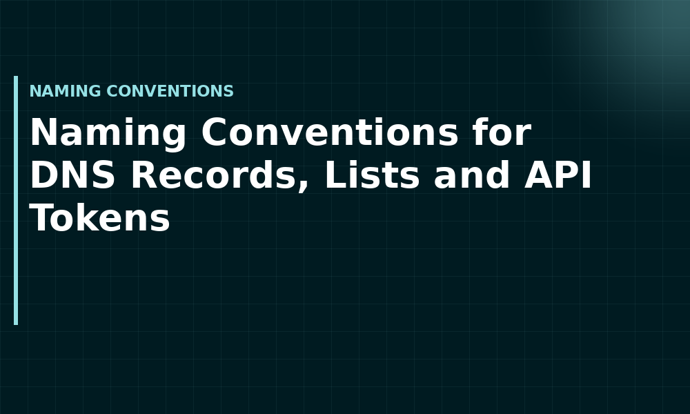 Naming Conventions for DNS Records, Lists and API Tokens (Naming conventions)