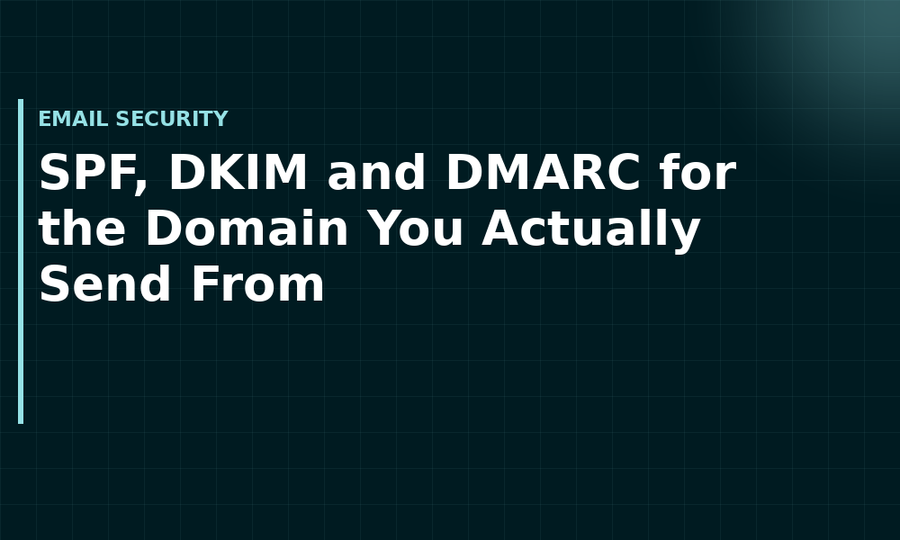 SPF, DKIM and DMARC for the Domain You Actually Send From (Email security)