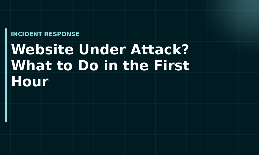 Website Under Attack? What to Do in the First Hour (Incident response)