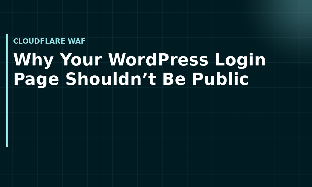 Why Your WordPress Login Page Shouldn’t Be Public (Cloudflare WAF)
